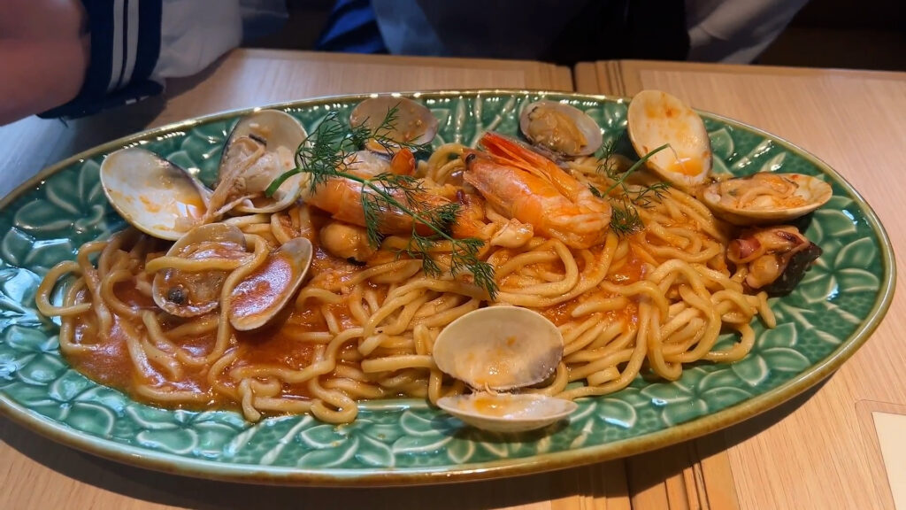 魚介たっぷりペスカトーレ 生宮古そば仕立て